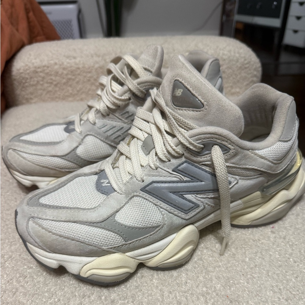 New Balance Off-White and Light Gray Sneakers
